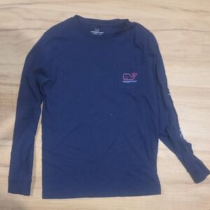 Vineyard Vines Sequin Navy Long Sleeve Tee